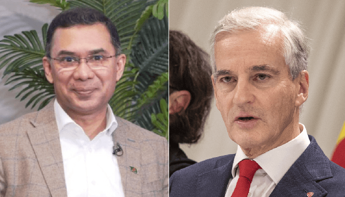 তারেক রহমানকে অভিনন্দন জানালেন নরওয়ের প্রধানমন্ত্রী