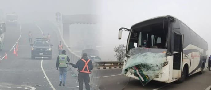 Thumbnail for এক্সপ্রেসওয়েতে ঘন কুয়াশার তাণ্ডব: চার জায়গায় দুর্ঘটনায় ৩০ জন হাসপাতালে