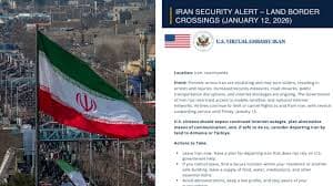 Thumbnail for ‘এখনই ইরান ছাড়ুন’: মার্কিন নাগরিকদের জন্য যুক্তরাষ্ট্রের জরুরি সতর্কতা